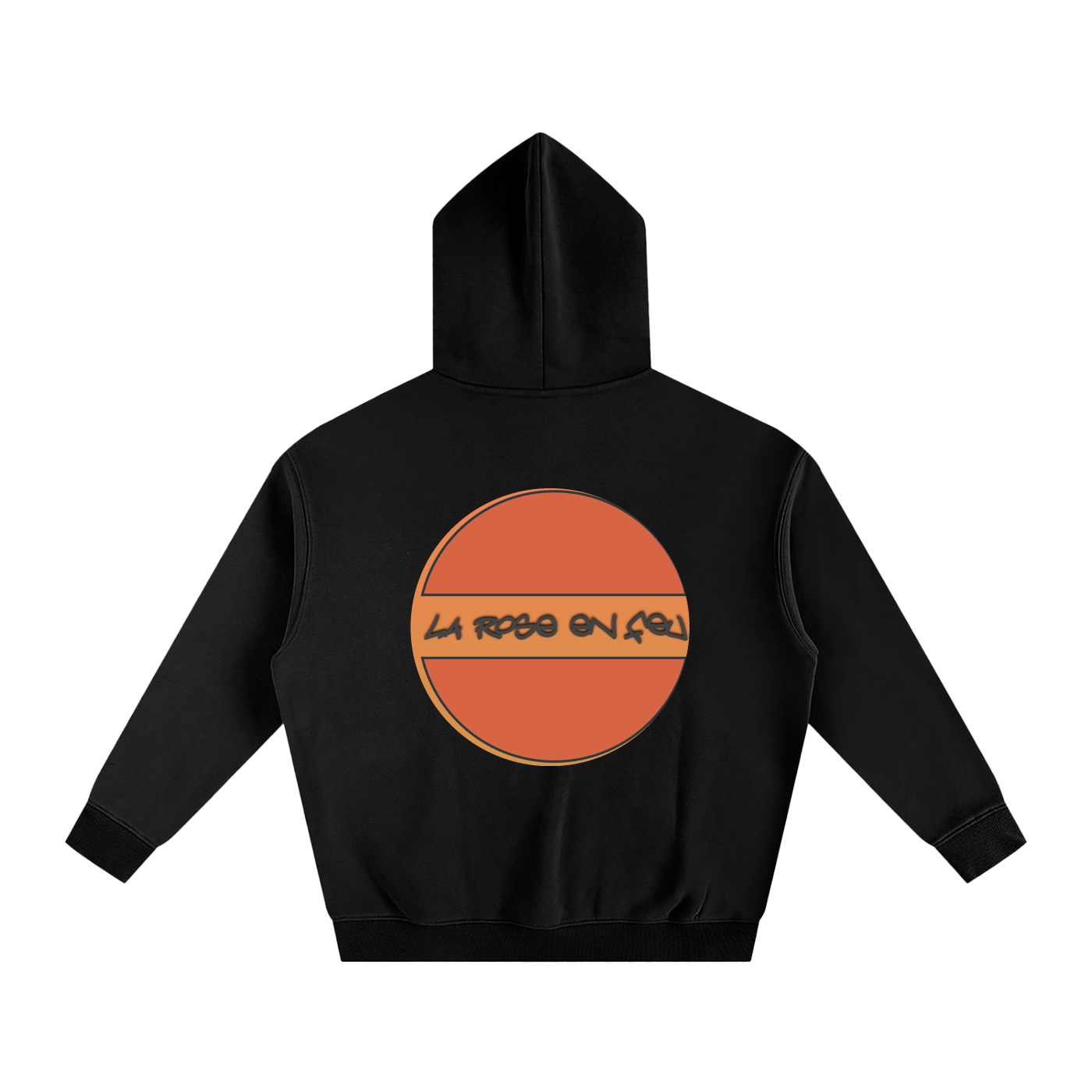 Coton ouater noir la rose en feu (oversize)