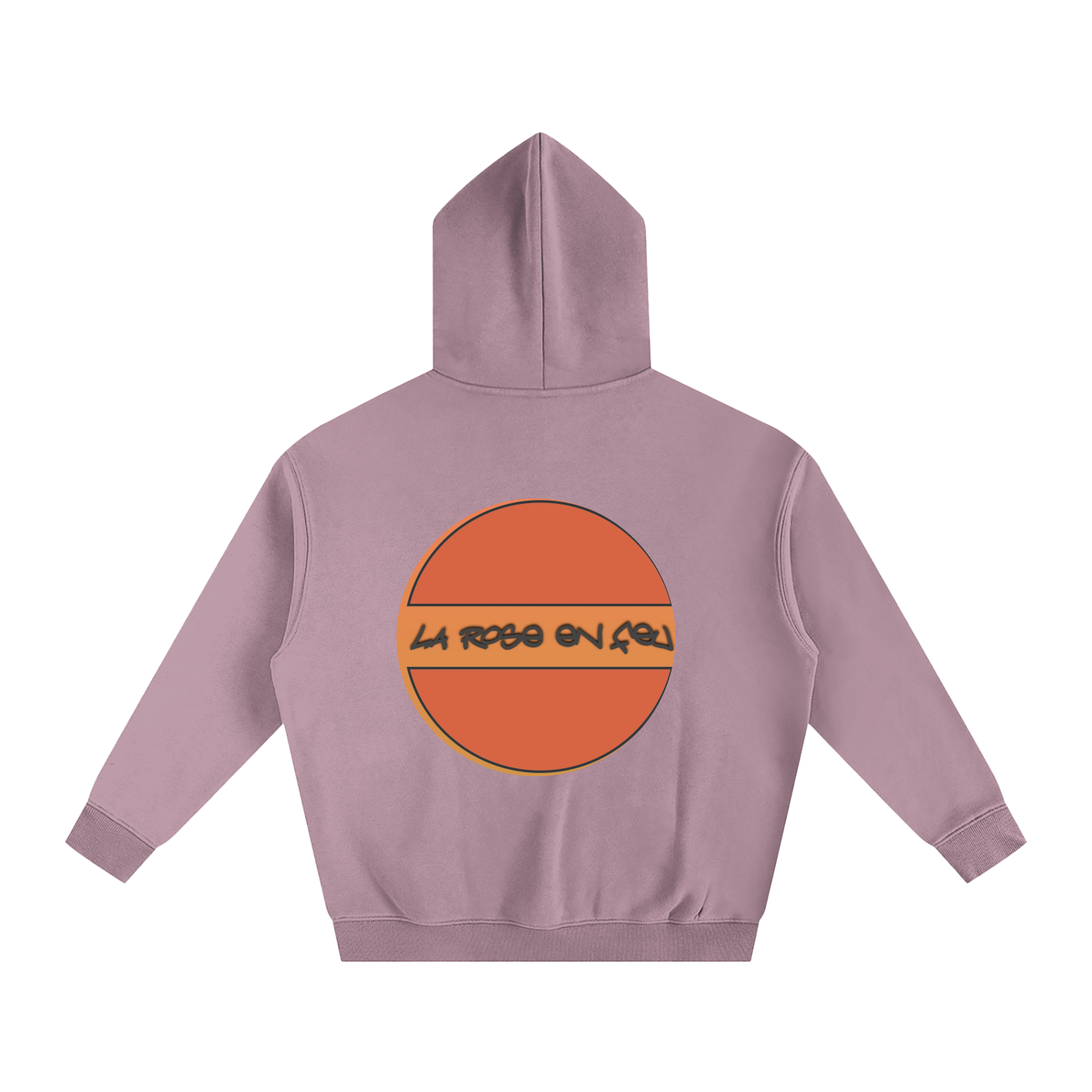Hoddie mauve la rose en feu oversize