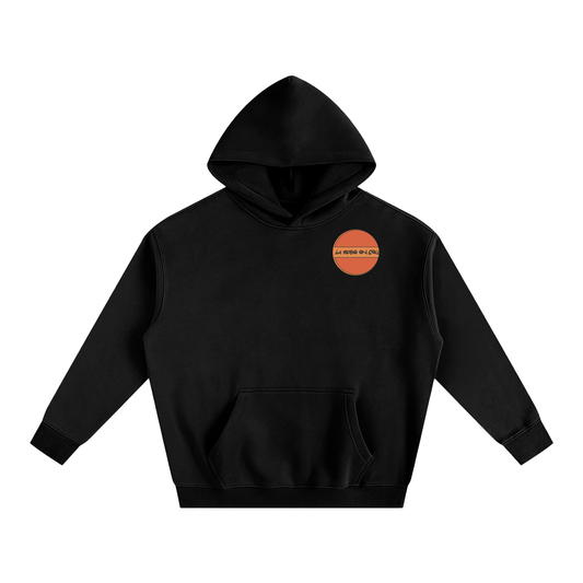Coton ouater noir la rose en feu (oversize)